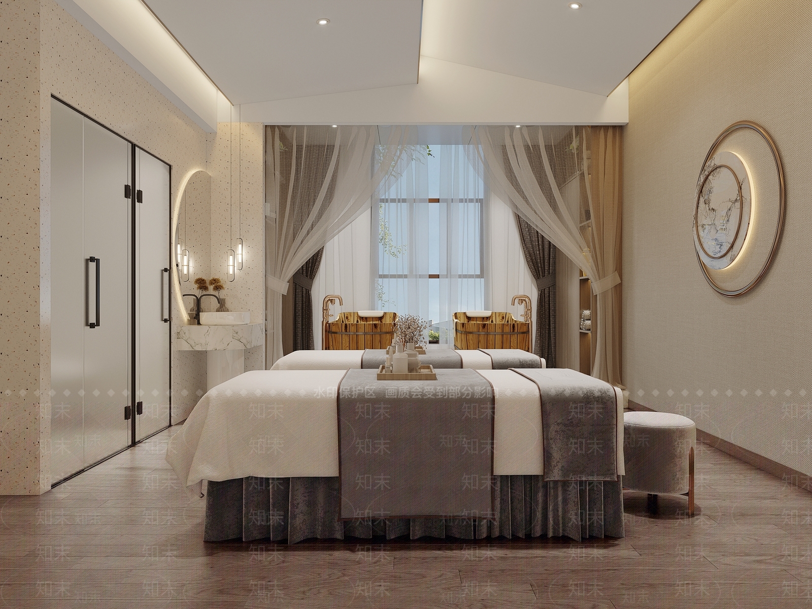 现代美容SPA店3D模型下载【ID:1105383685】