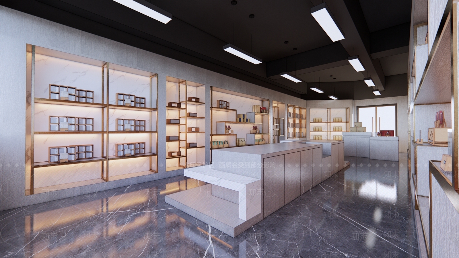 现代茶叶店SU模型下载【ID:1105390184】