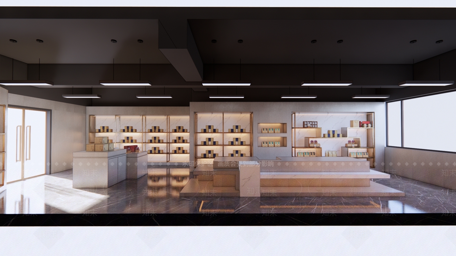 现代茶叶店SU模型下载【ID:1105390184】