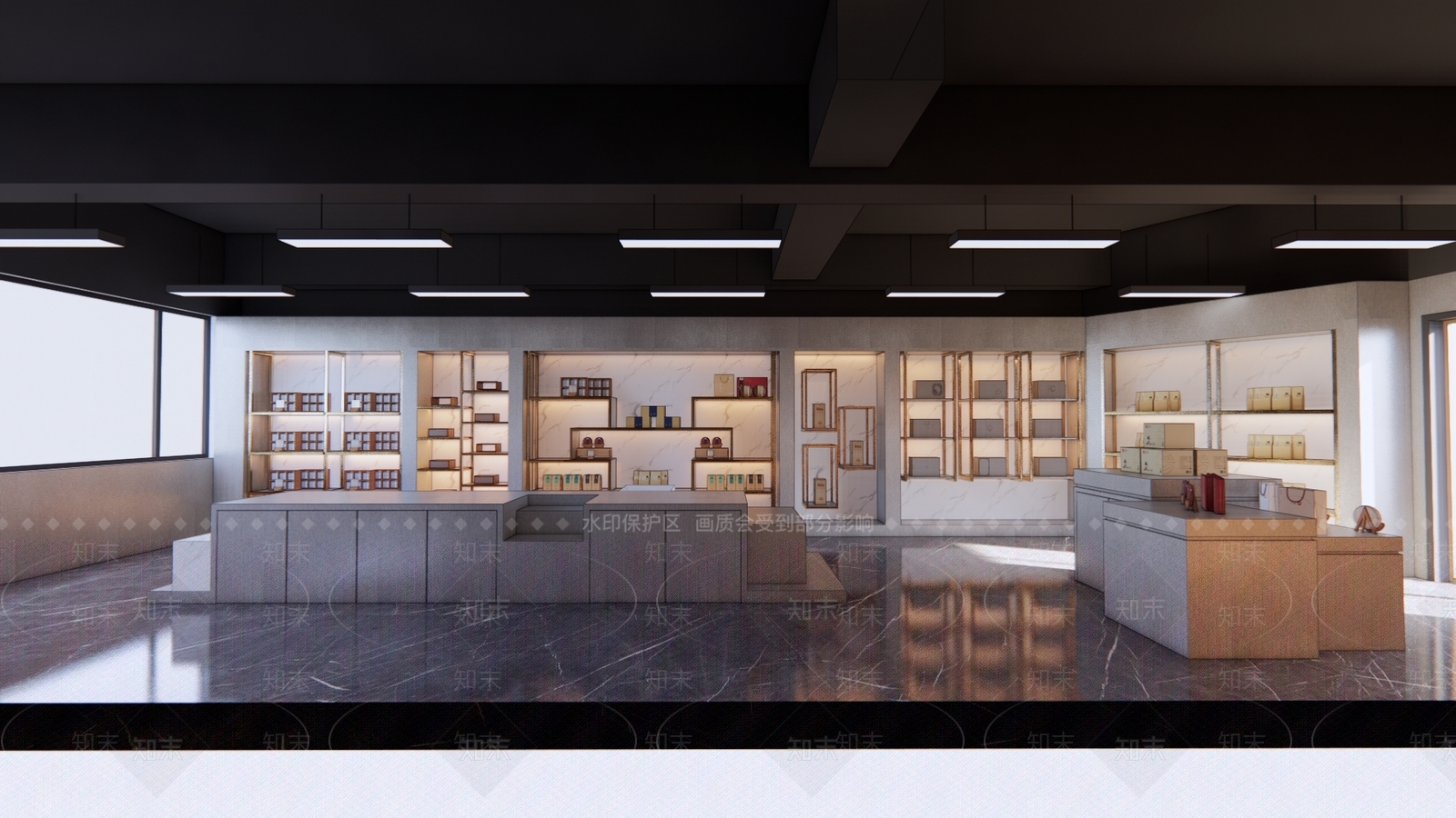 现代茶叶店SU模型下载【ID:1105390184】