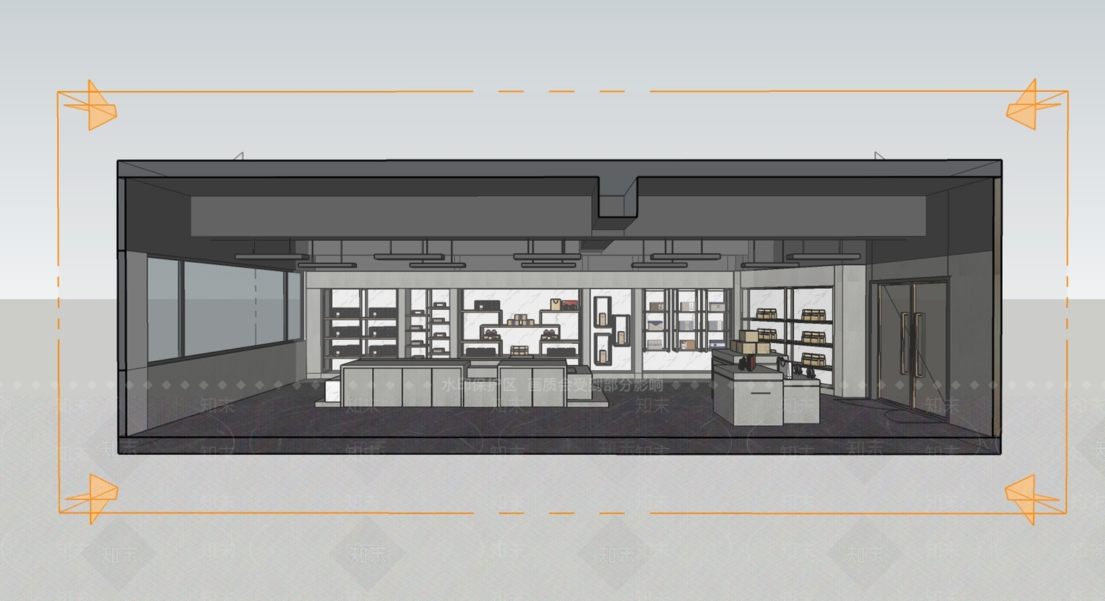 现代茶叶店SU模型下载【ID:1105390184】