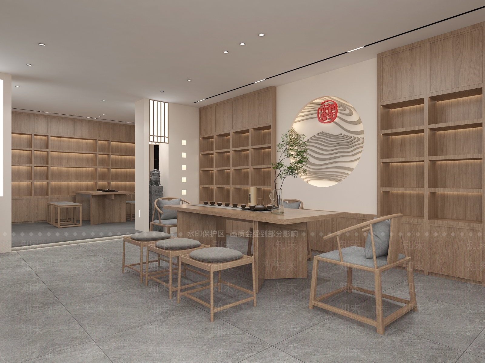 新中式茶馆3D模型下载【ID:1105392734】