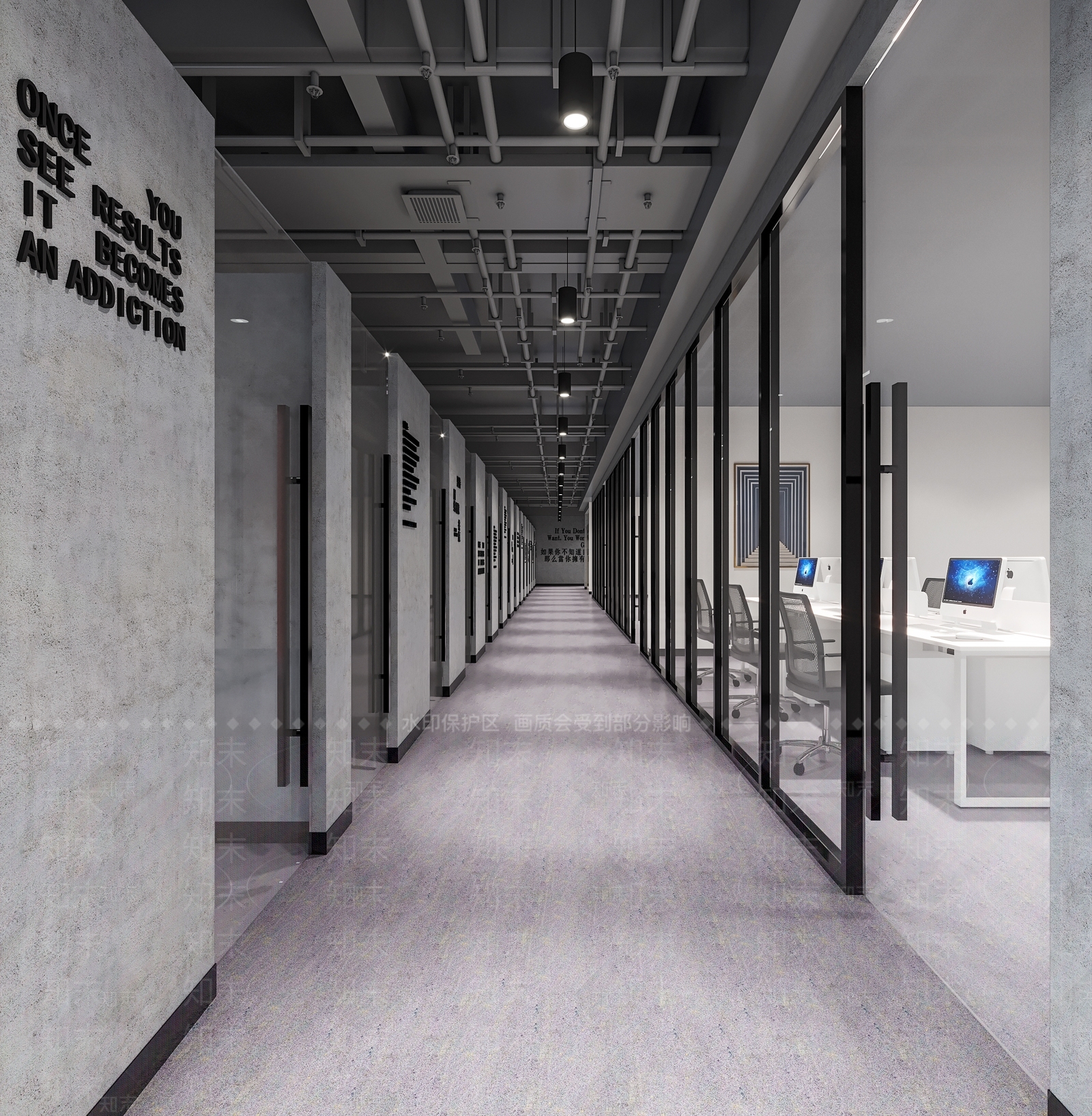 现代办公室过道3D模型下载【ID:1105397416】_知末3d模型网