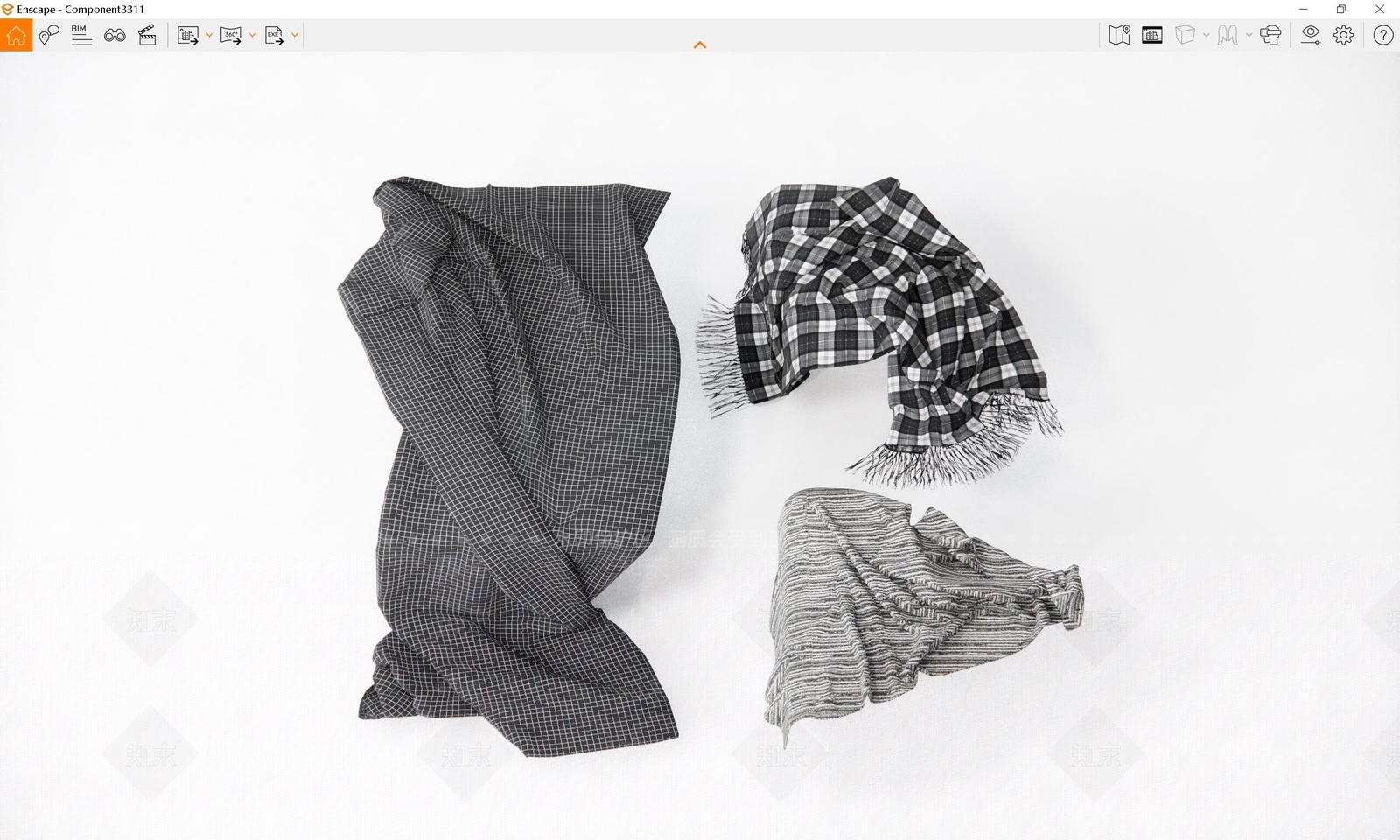 现代床品SU模型下载【ID:1105401878】