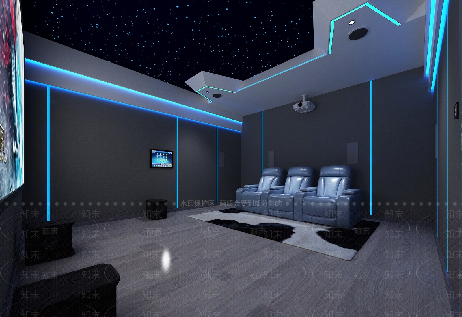 现代家居影音室3D模型下载【ID:1105402248】
