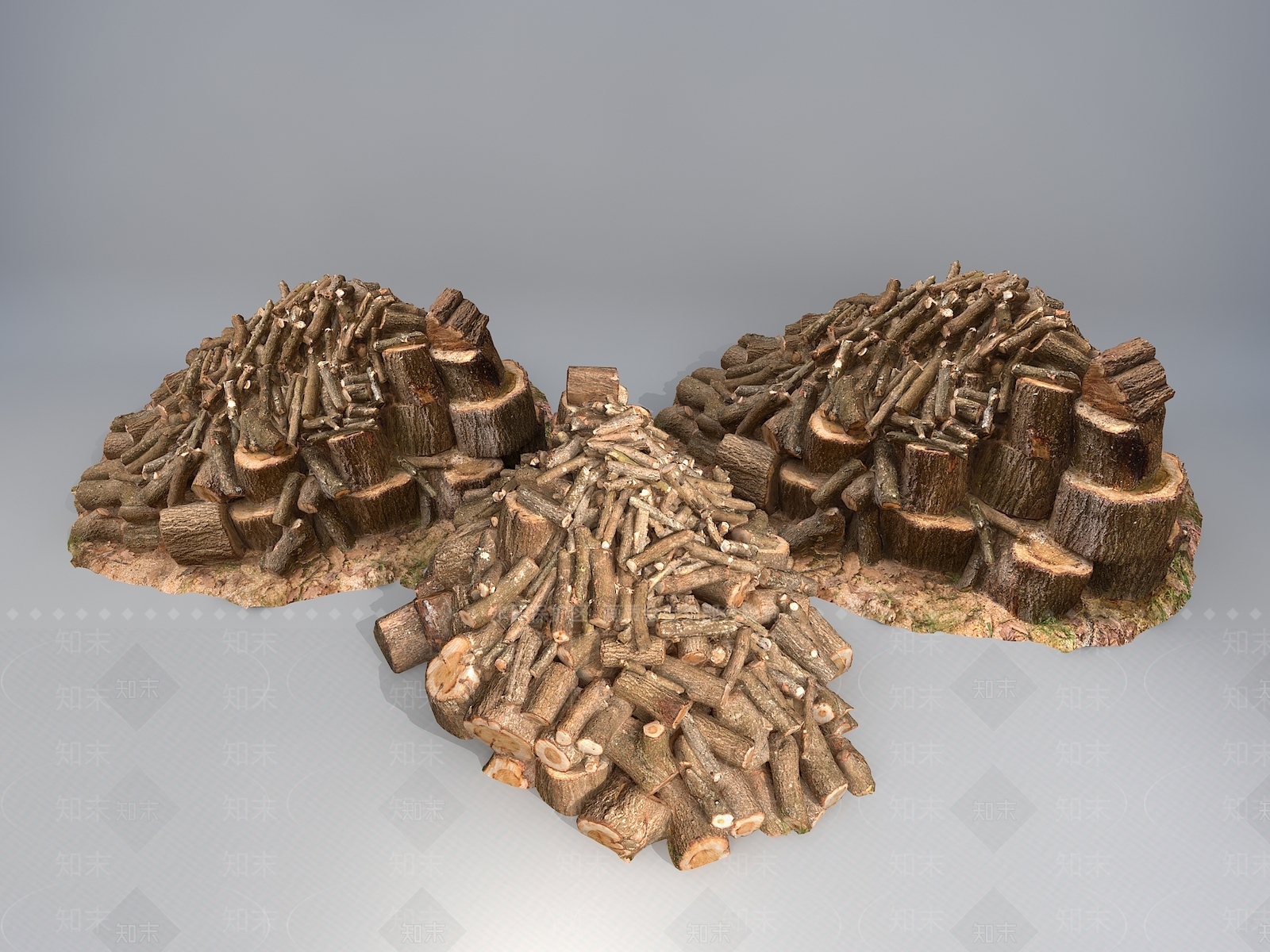 现代木材堆3D模型下载【ID:1105424129】