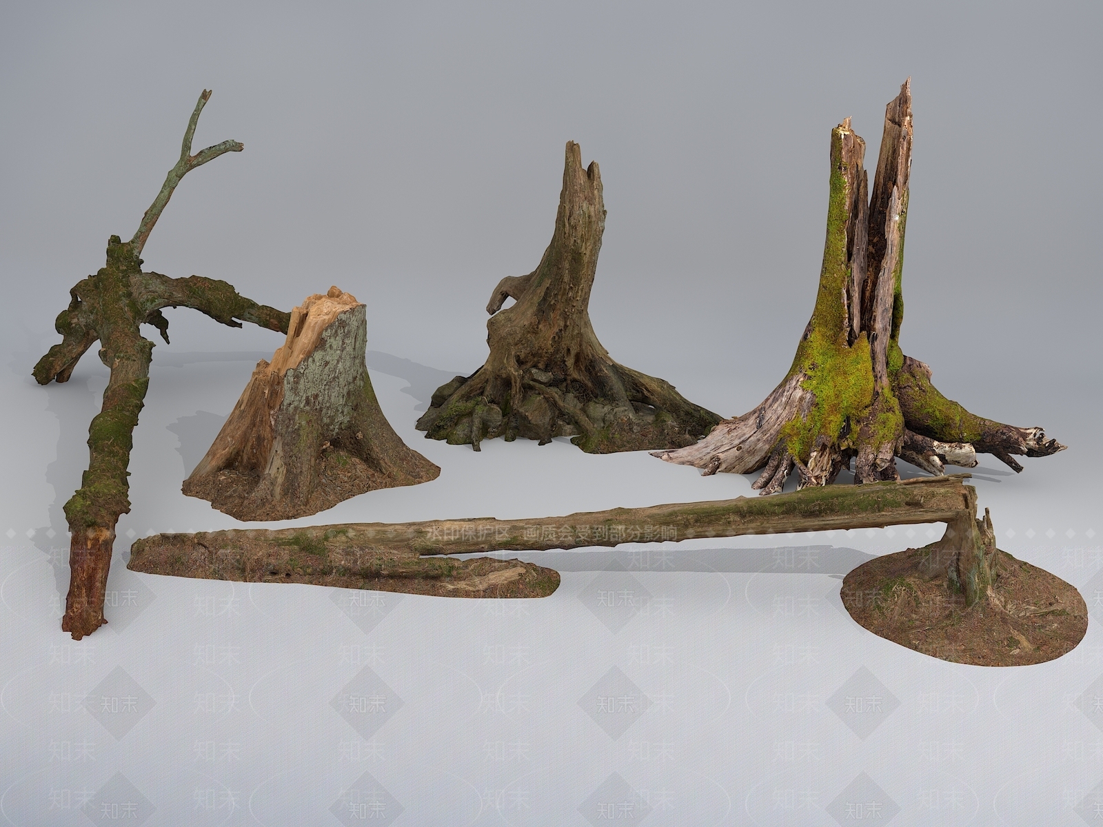 现代破旧木头3D模型下载【ID:1105424124】