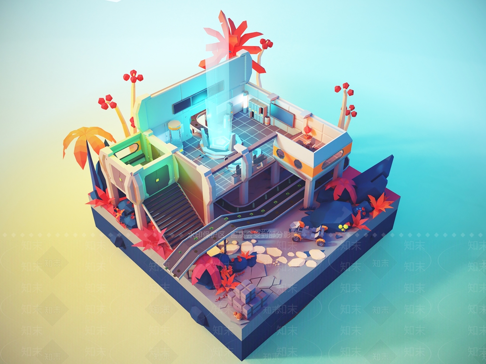 现代卡通建筑3D模型下载【ID:1105418201】