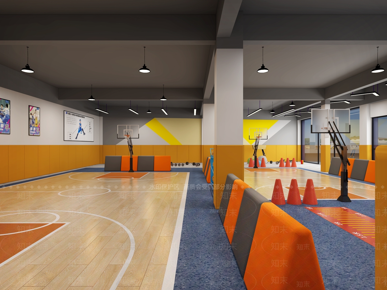 现代蓝球场3D模型下载【ID:1105414440】