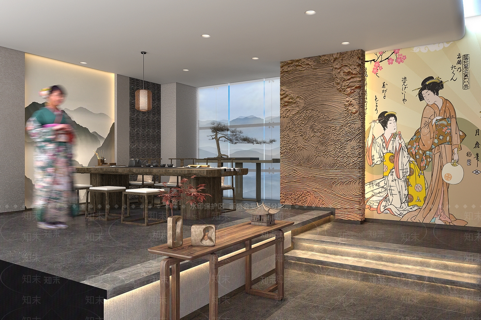 日式民宿茶室3D模型下载【ID:1105415492】
