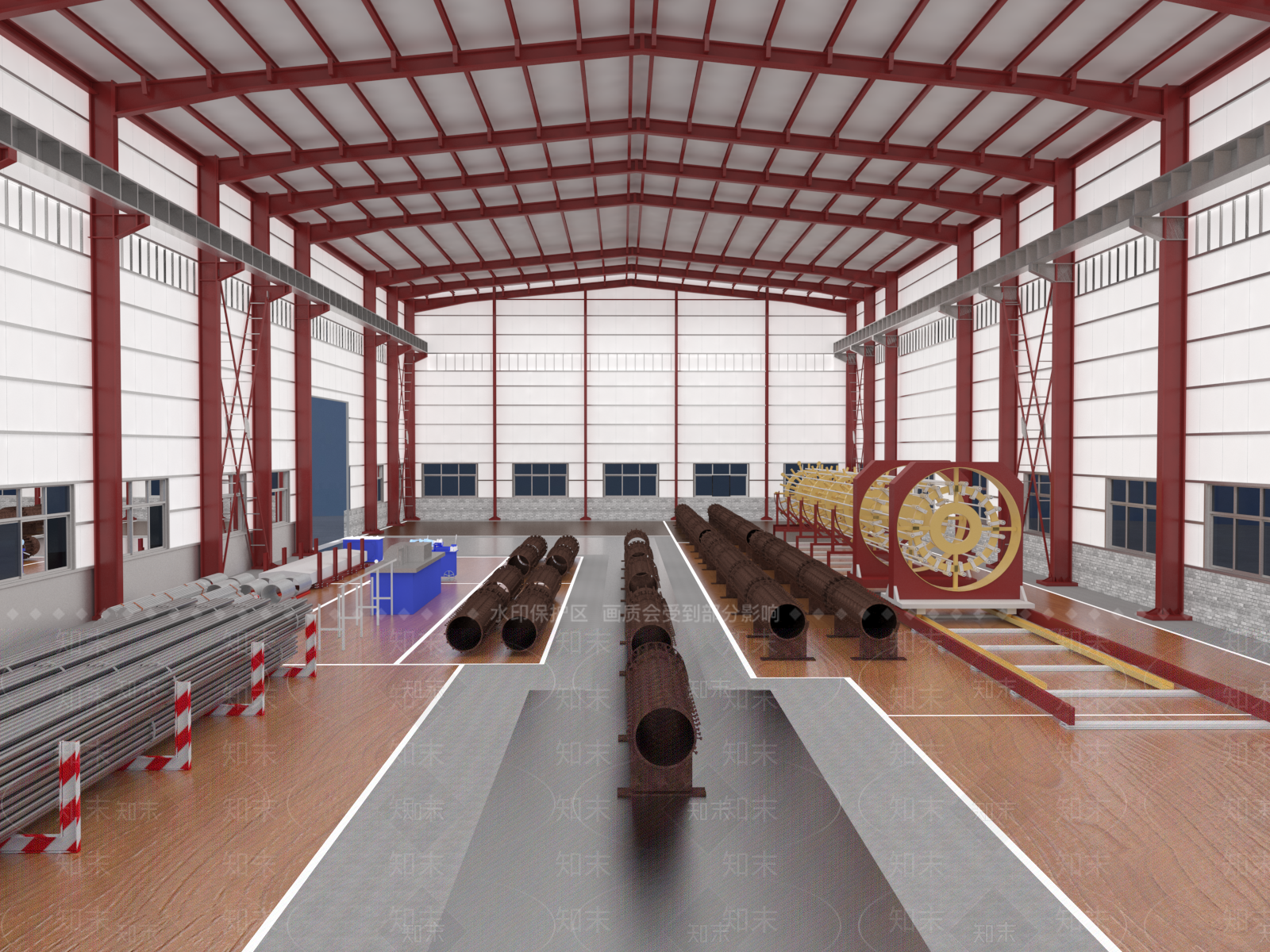 现代施工加工厂3D模型下载【ID:1105428269】