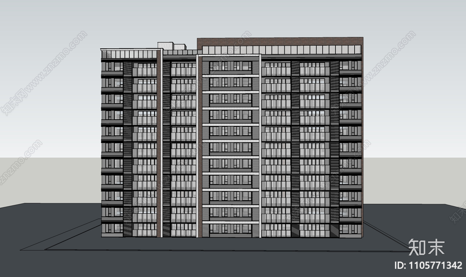 高层住宅楼cad施工图下载【ID:1105771342】