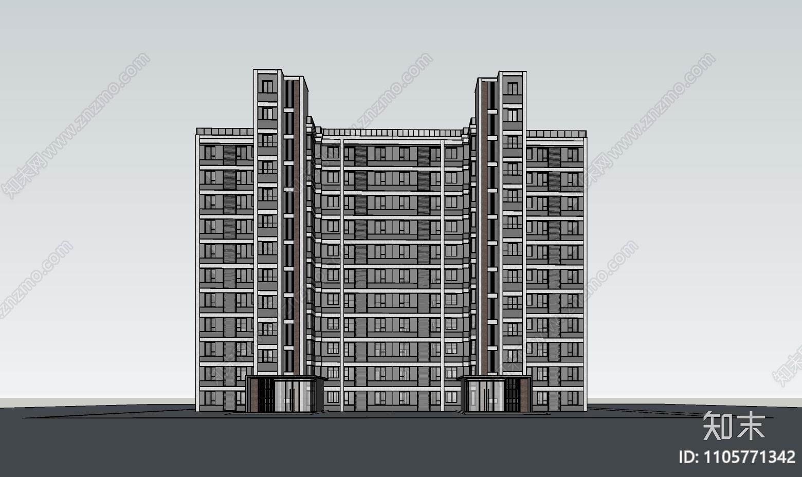 高层住宅楼cad施工图下载【ID:1105771342】