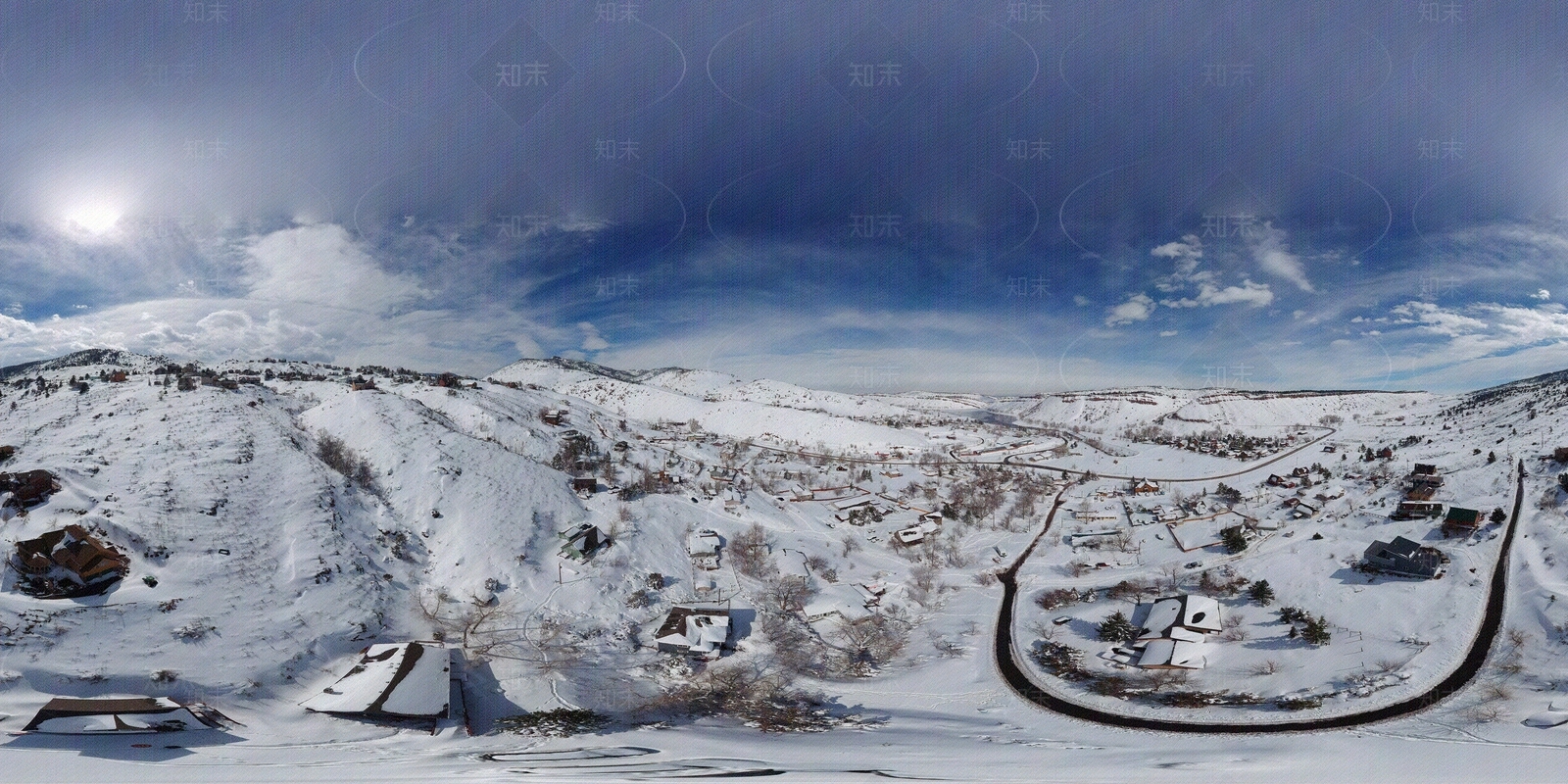 冬季雪景HDR外景图贴图下载【ID:1105441066】