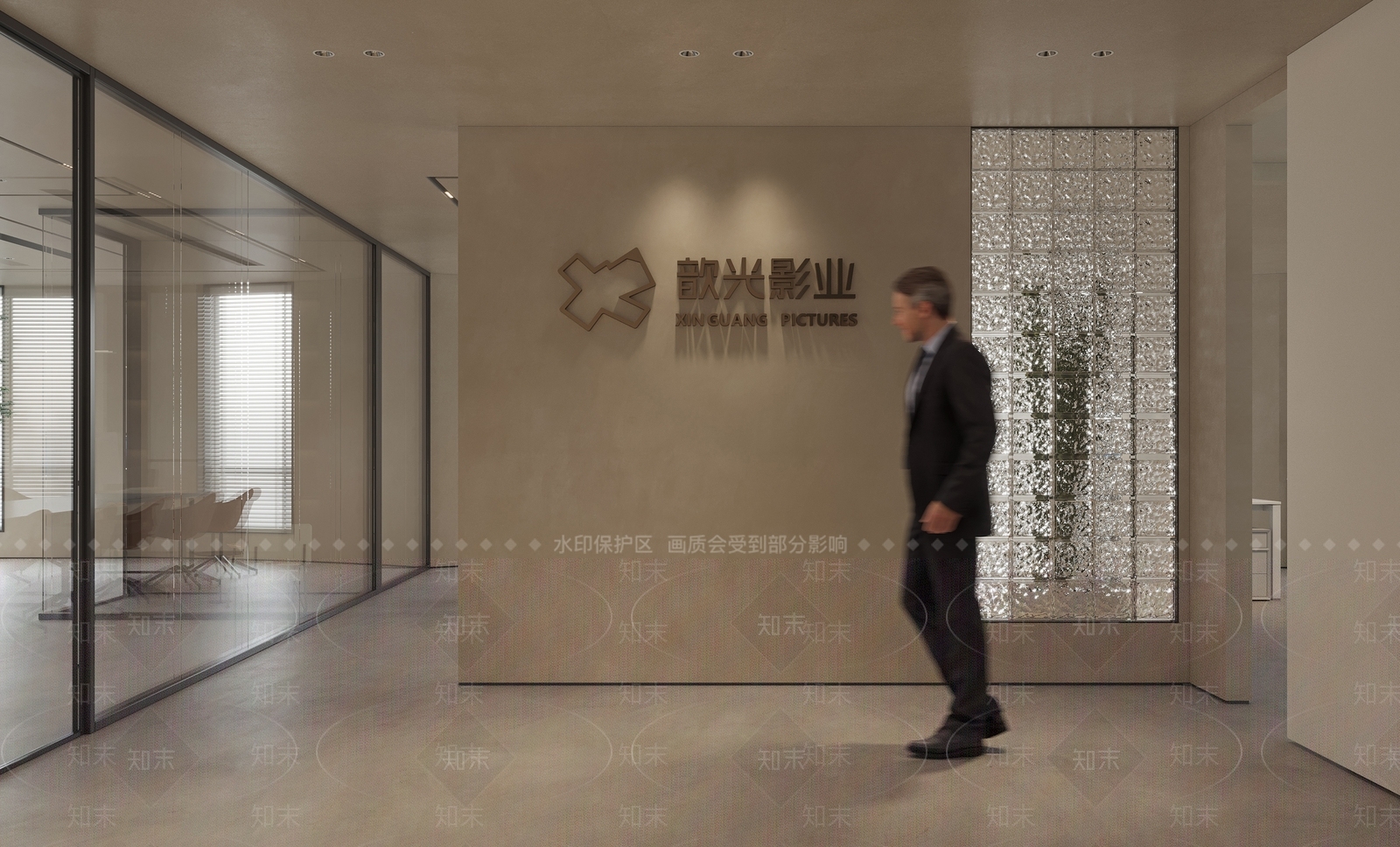 现代办公前厅3D模型下载【ID:1105590147】