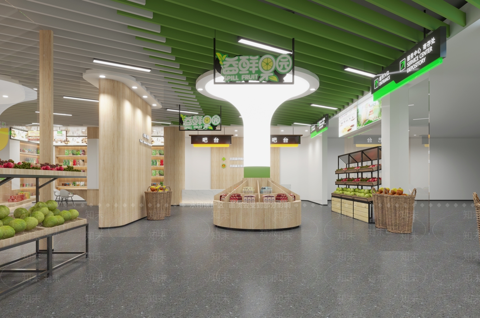 现代农产品超市3D模型下载【ID:1105454395】