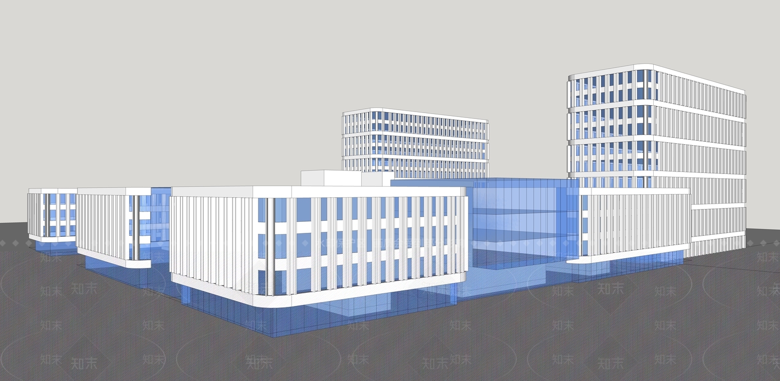 现代医疗建筑SU模型下载【ID:1105458209】