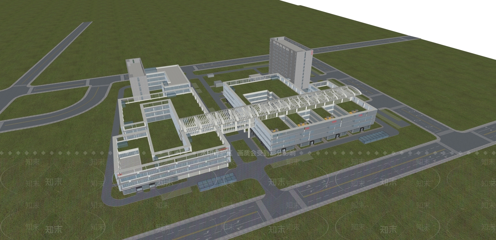 现代医疗建筑SU模型下载【ID:1105458996】