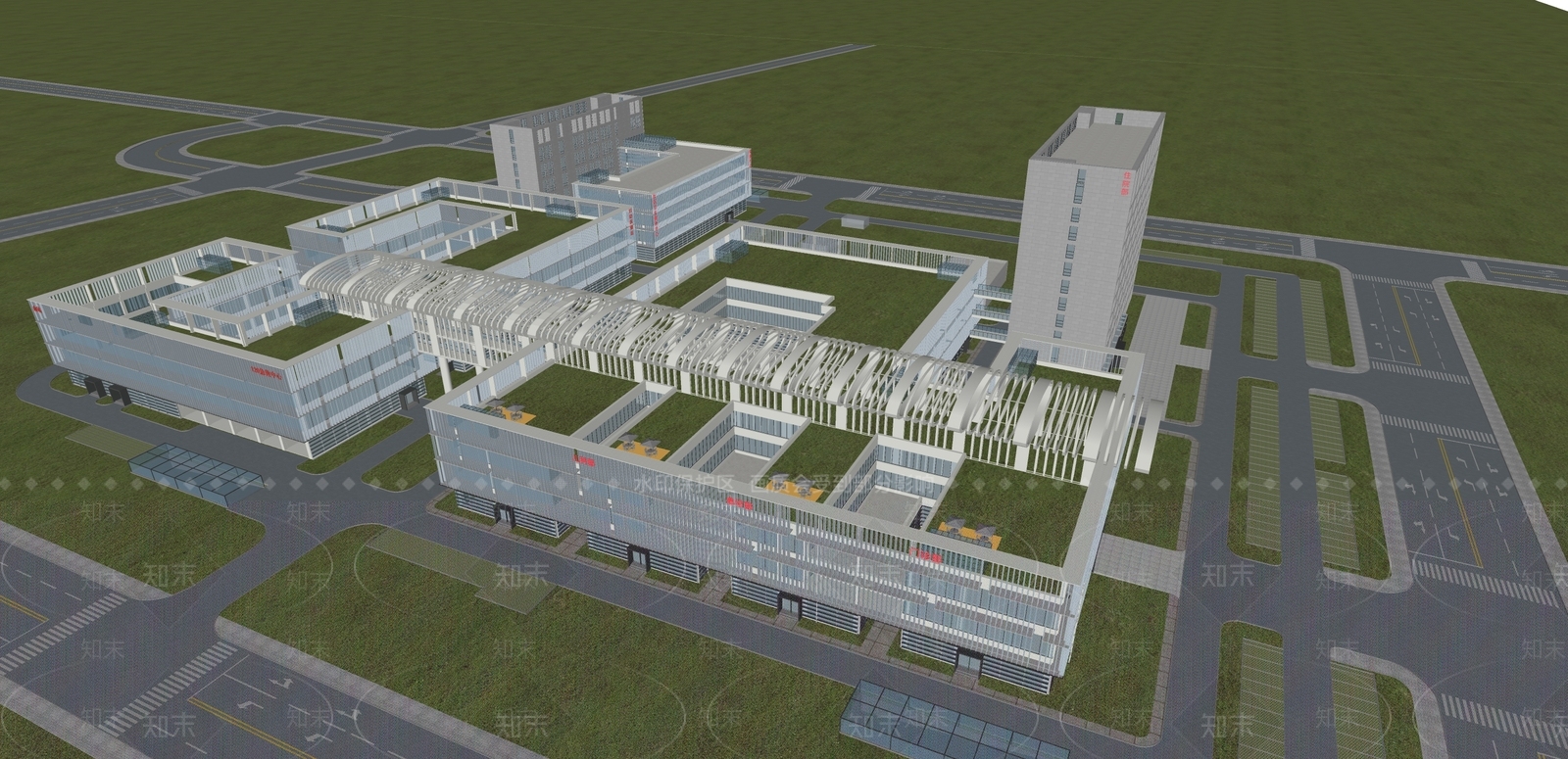 现代医疗建筑SU模型下载【ID:1105458996】
