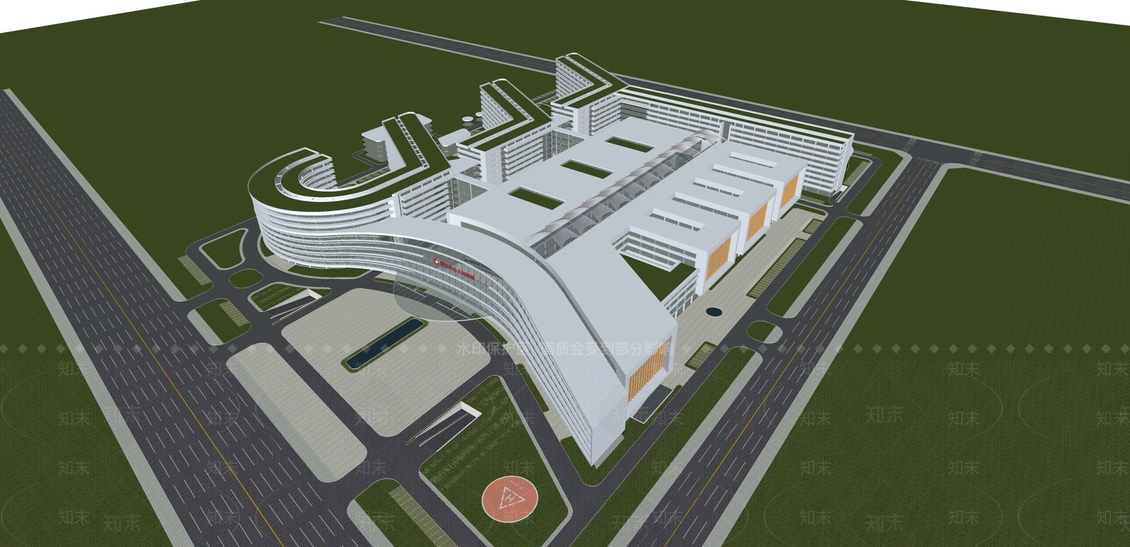 现代医疗建筑SU模型下载【ID:1105459250】
