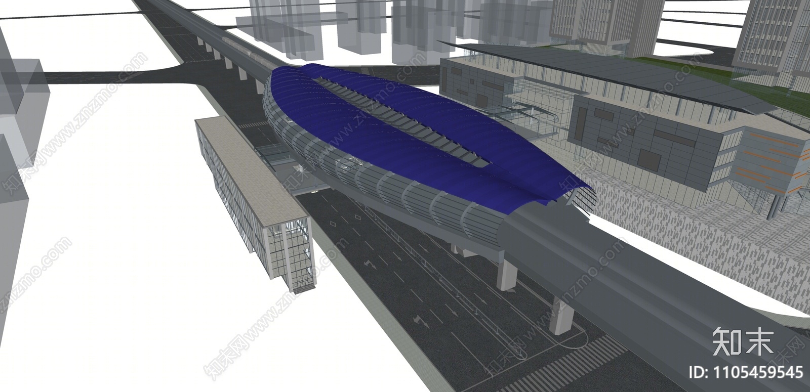 现代地铁站SU模型下载【ID:1105459545】