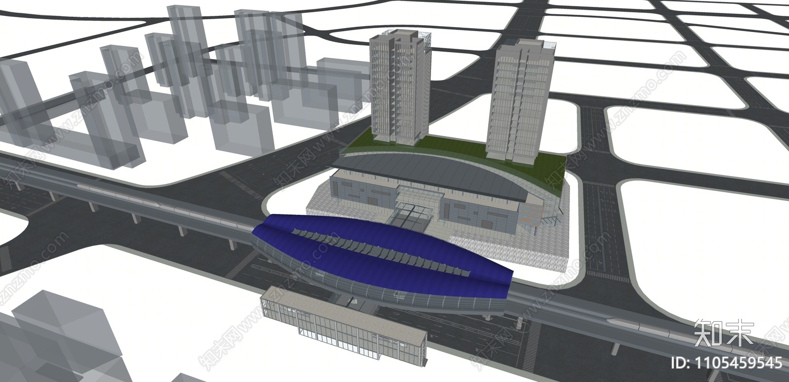 现代地铁站SU模型下载【ID:1105459545】