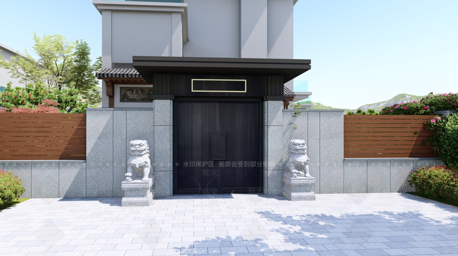 中式庭院门SU模型下载【ID:1105464539】