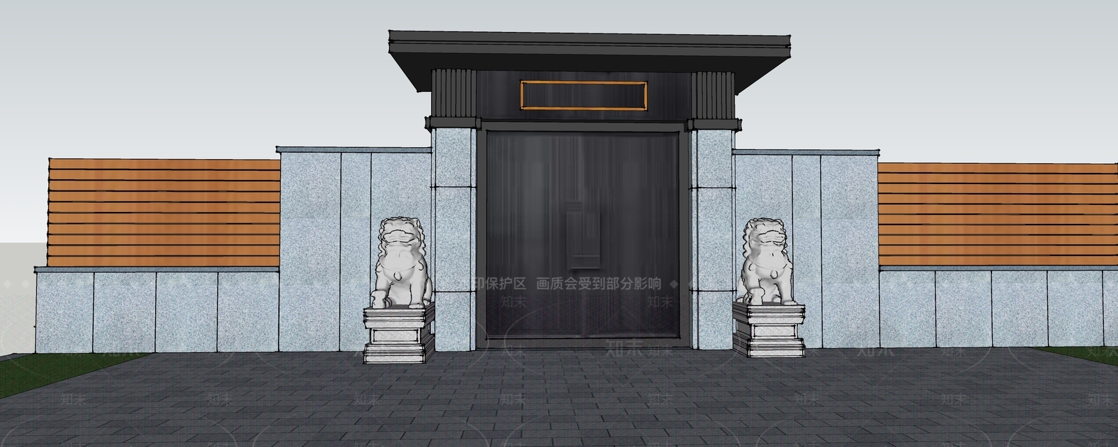 中式庭院门SU模型下载【ID:1105464539】