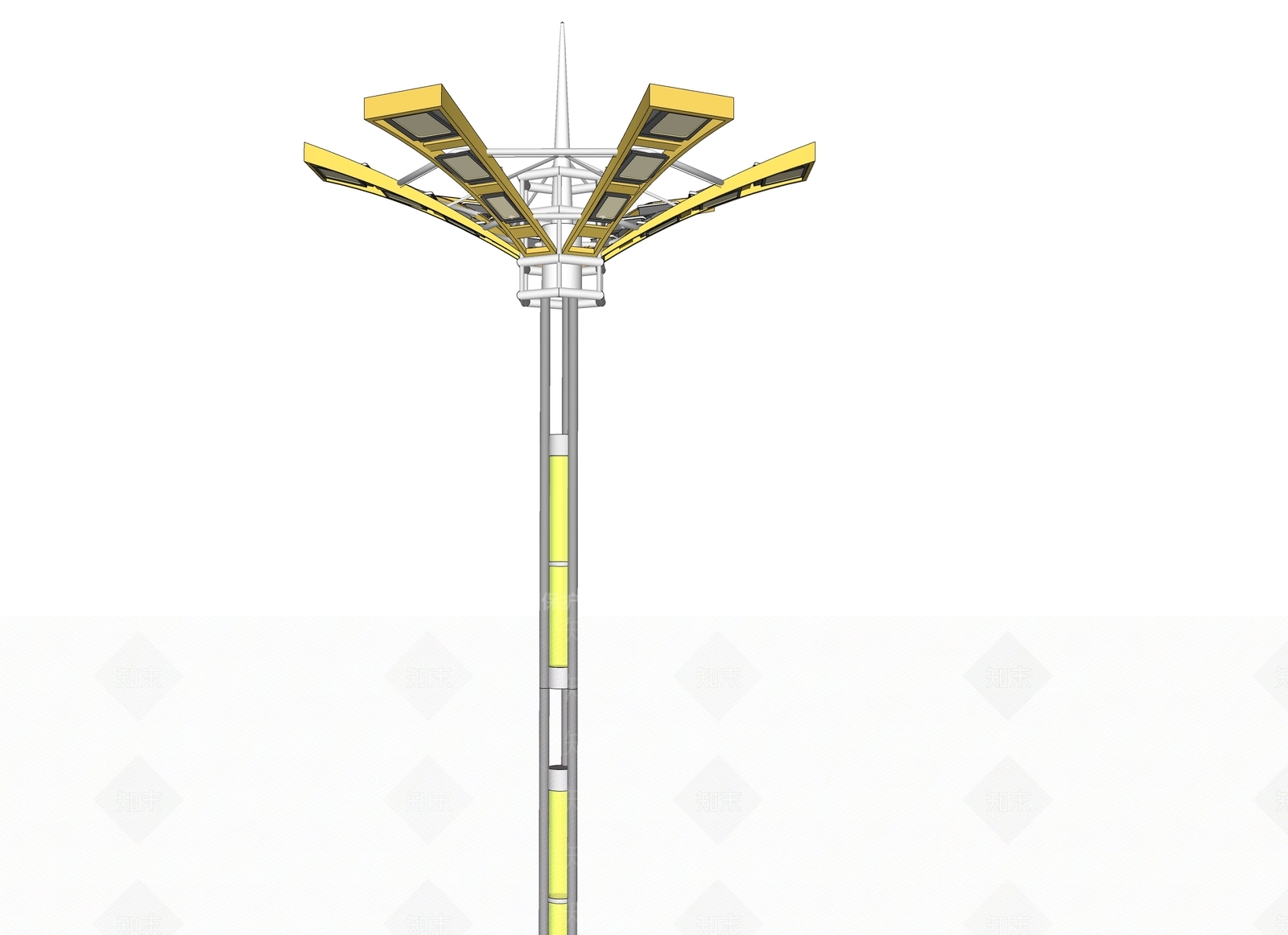 现代路灯SU模型下载【ID:1105465214】