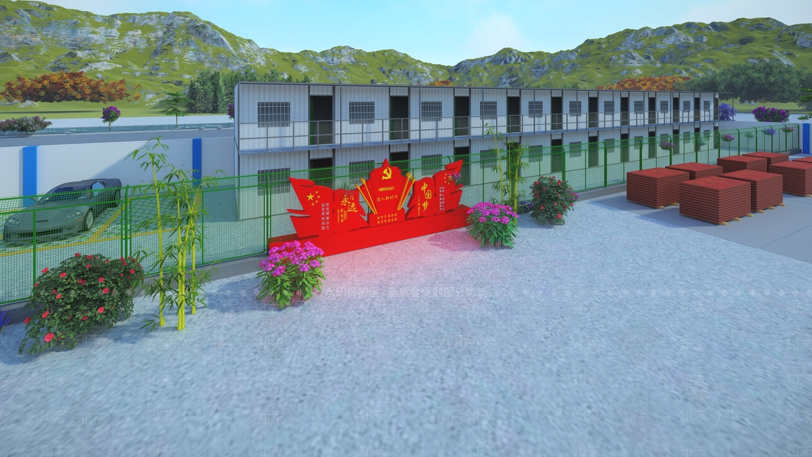 现代医院支护阶段施工场地布置图SU模型下载【ID:1105573283】