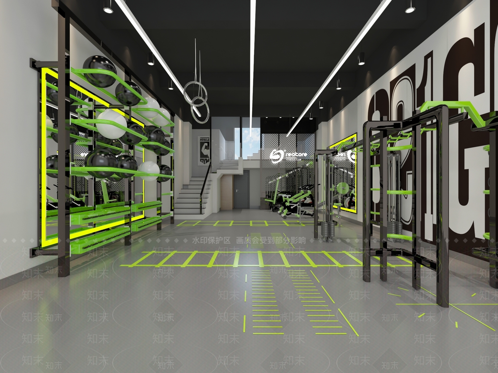 工业风健身房3D模型下载【ID:1105546139】