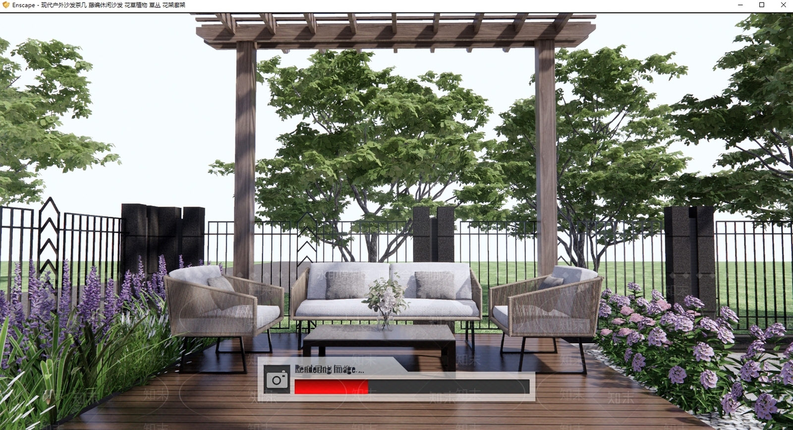 现代户外沙发SU模型下载【ID:1105479358】