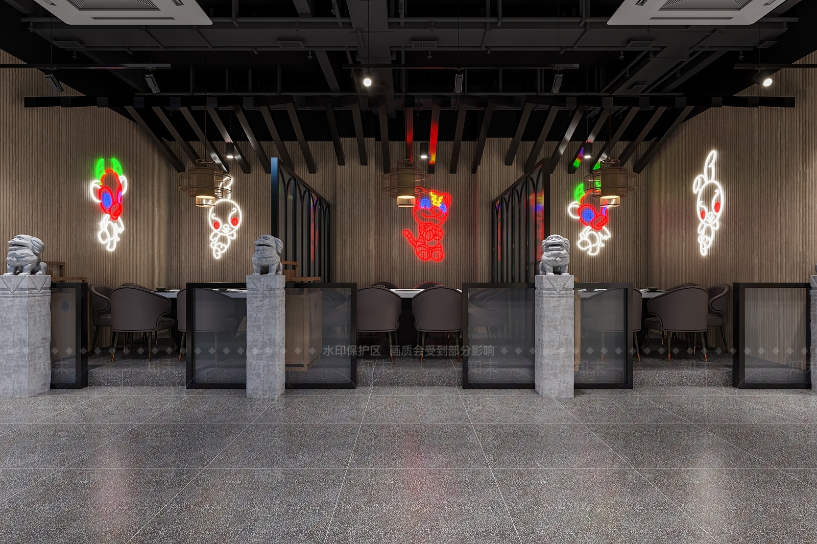 现代火锅店3D模型下载【ID:1105482400】_知末3d模型网