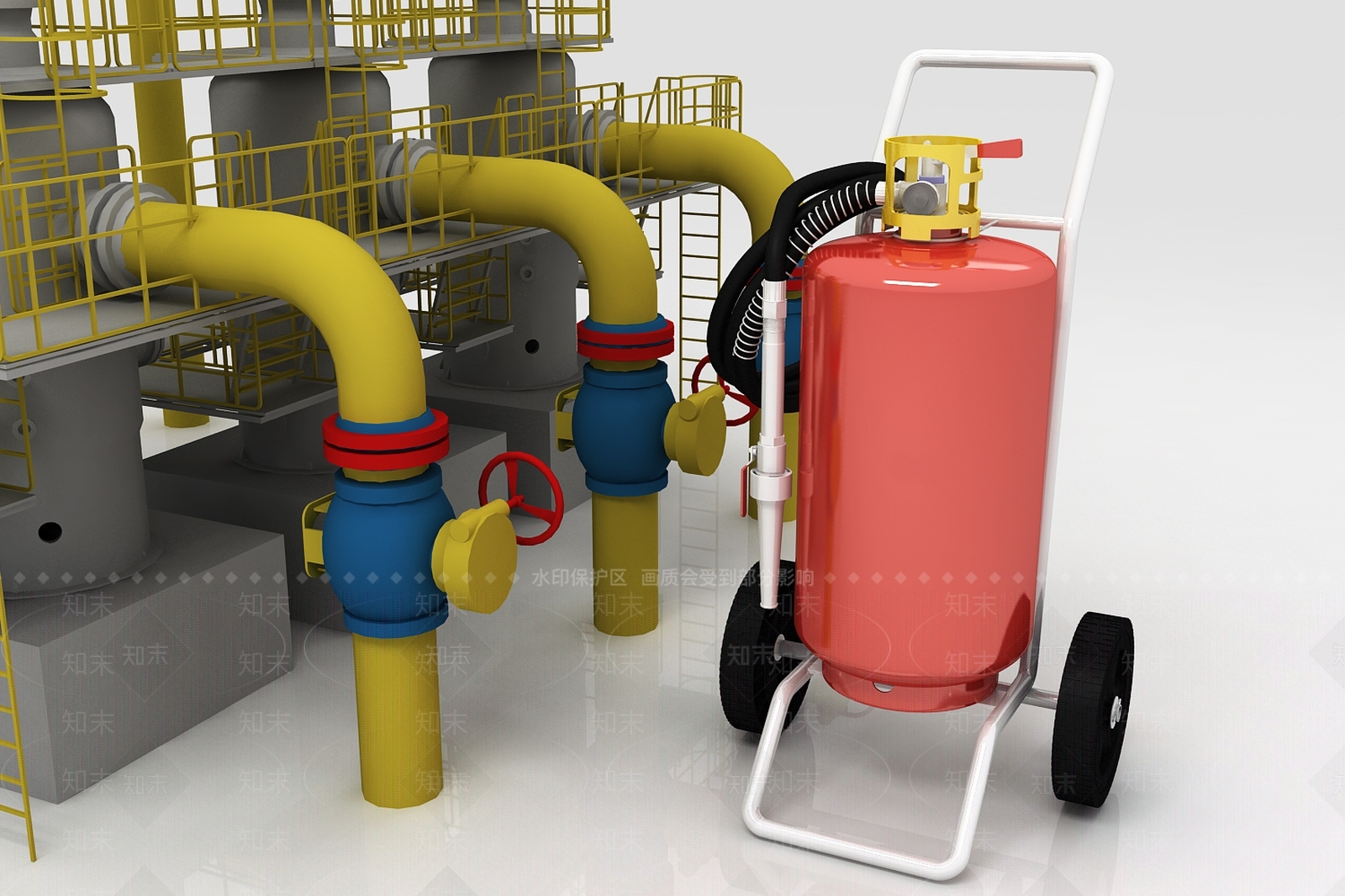 工业风灭火器3D模型下载【ID:1105484611】