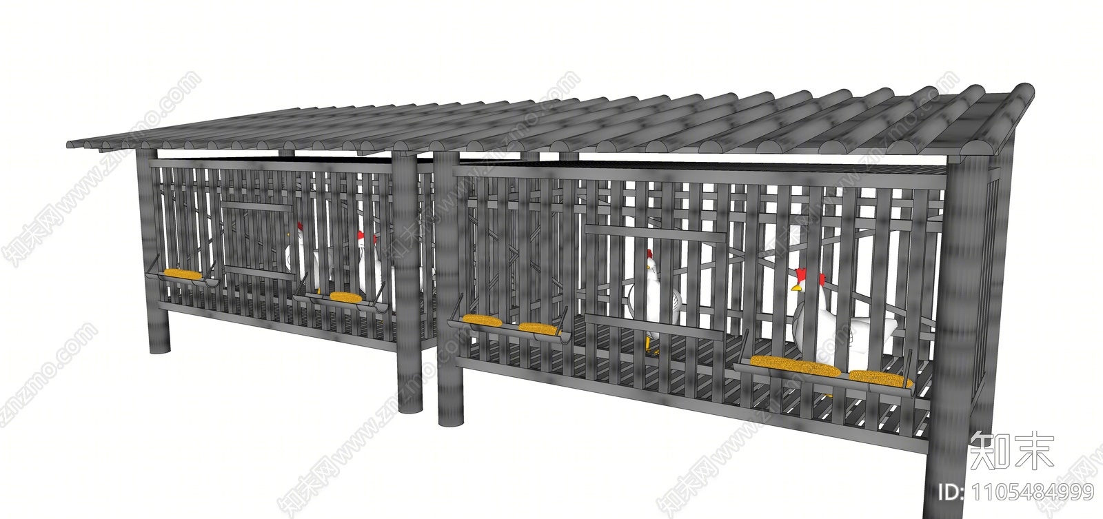 现代农家鸡舍SU模型下载【ID:1105484999】