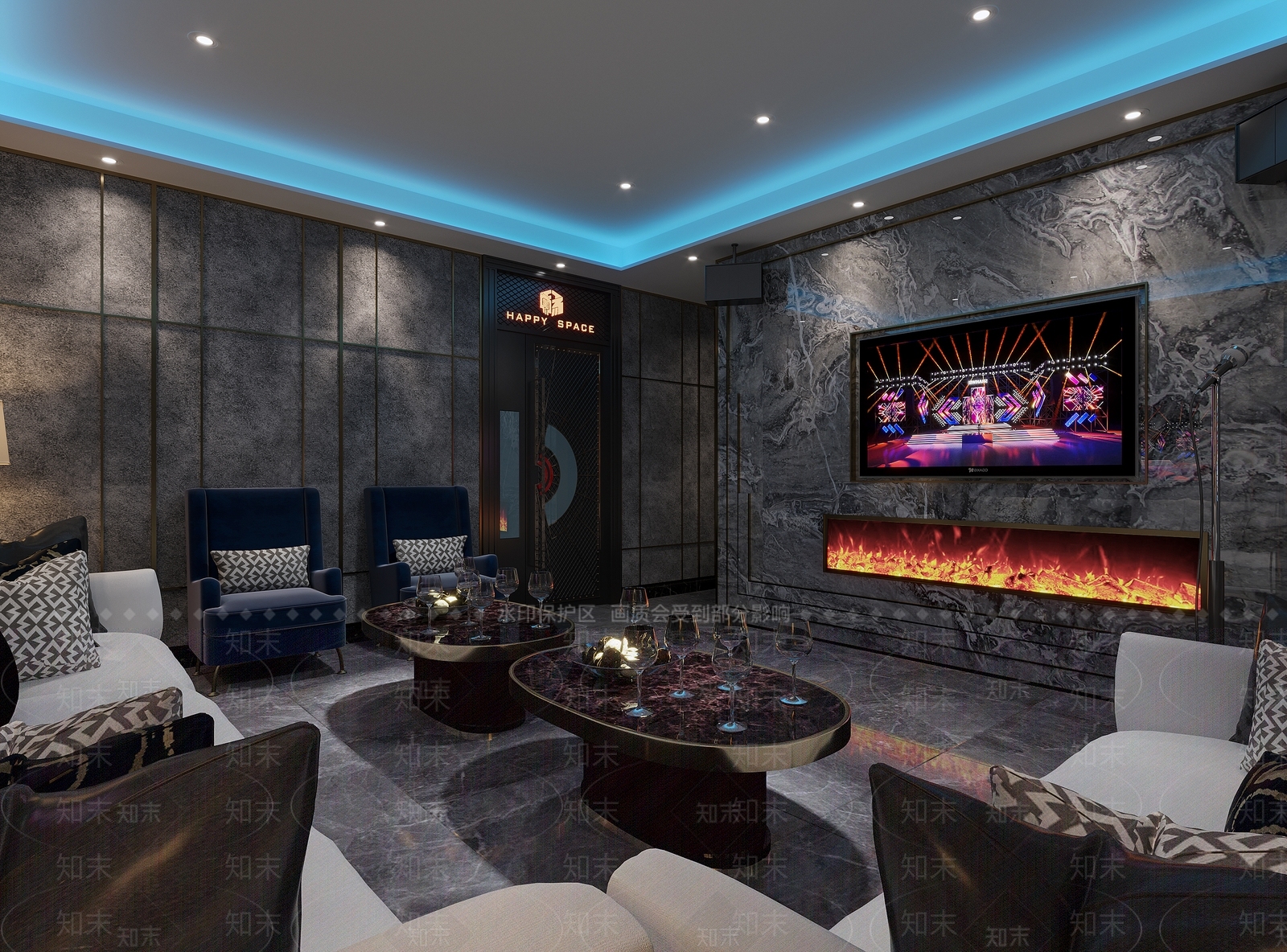 简欧KTV3D模型下载【ID:1105485340】