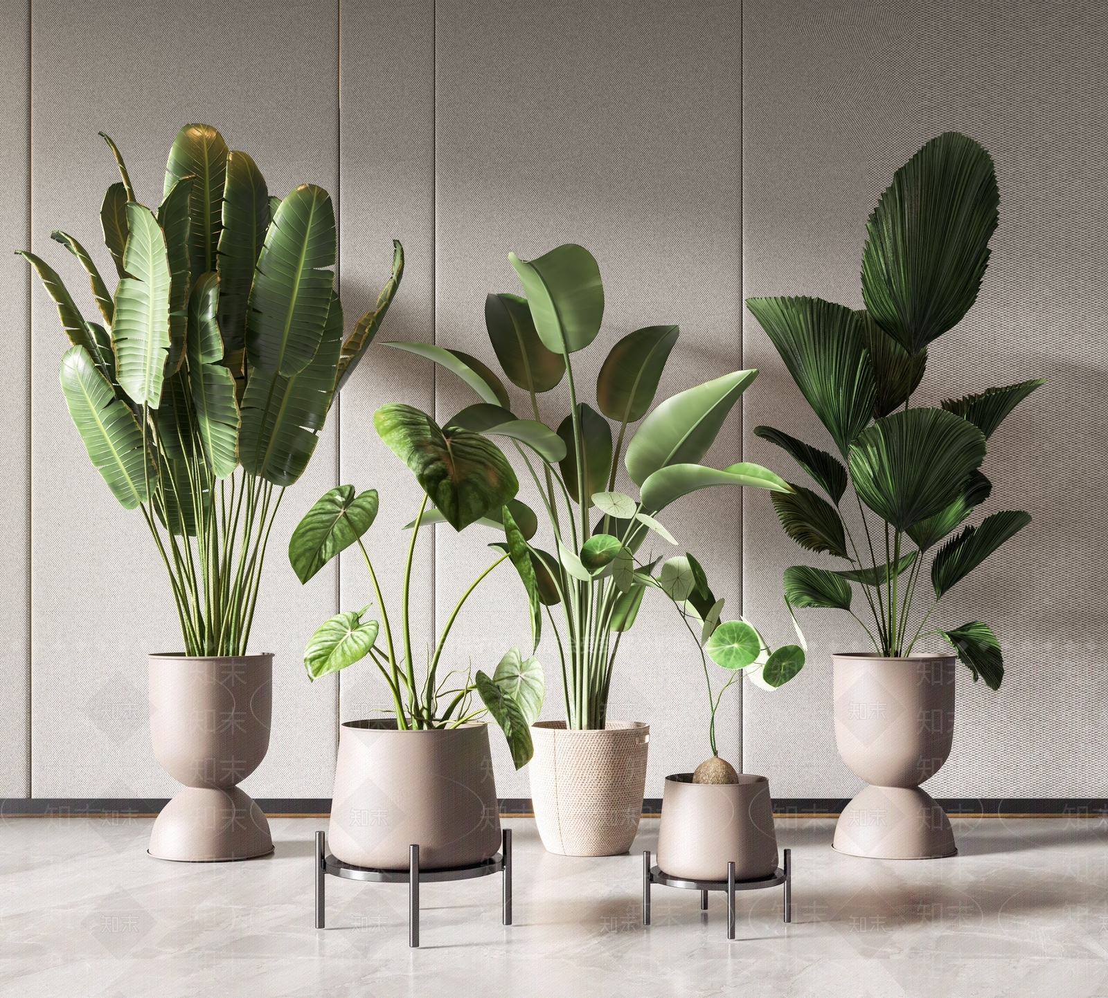 现代盆栽SU模型下载【ID:1105490537】