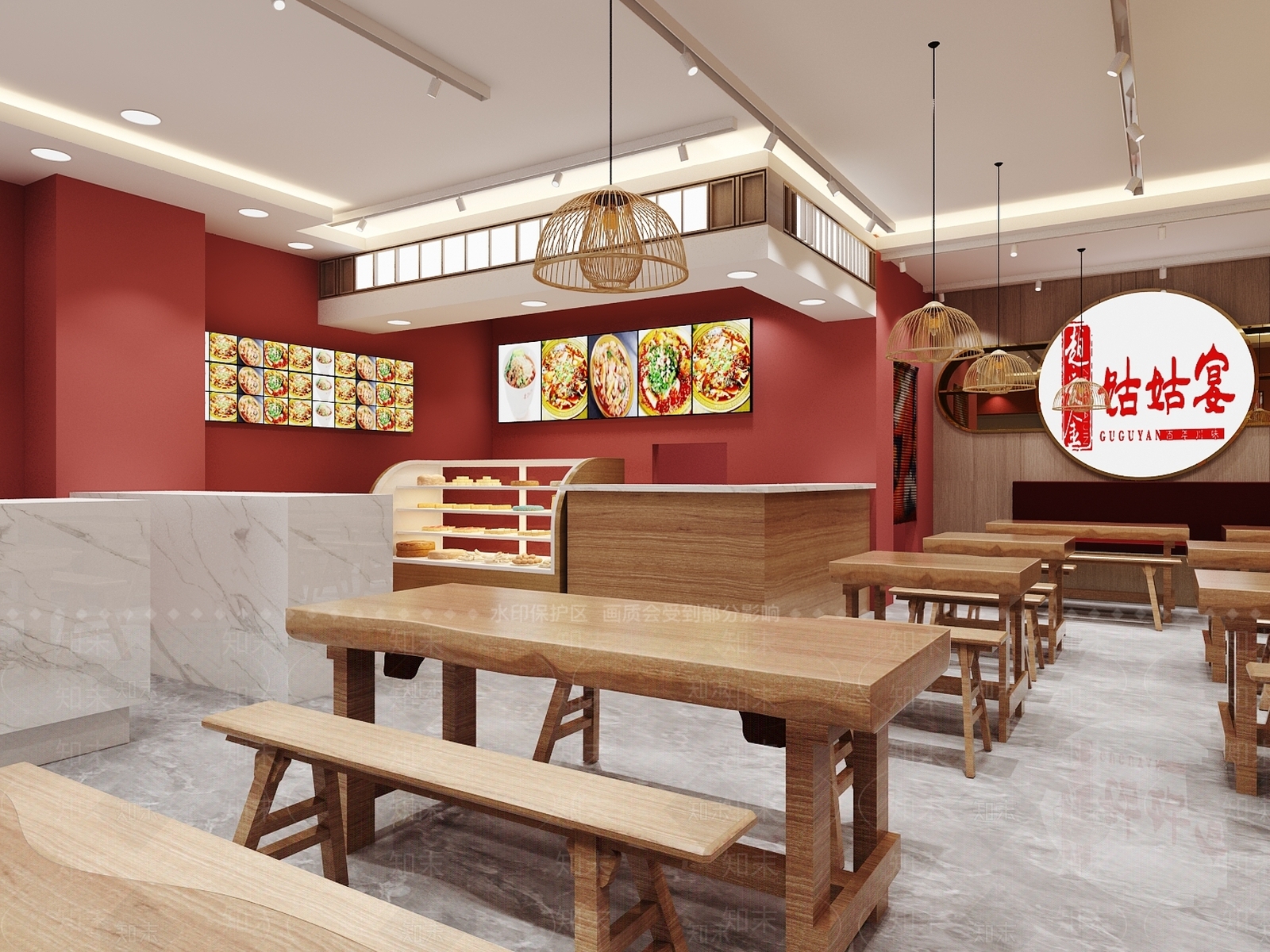新中式快餐厅3D模型下载【ID:1105492906】