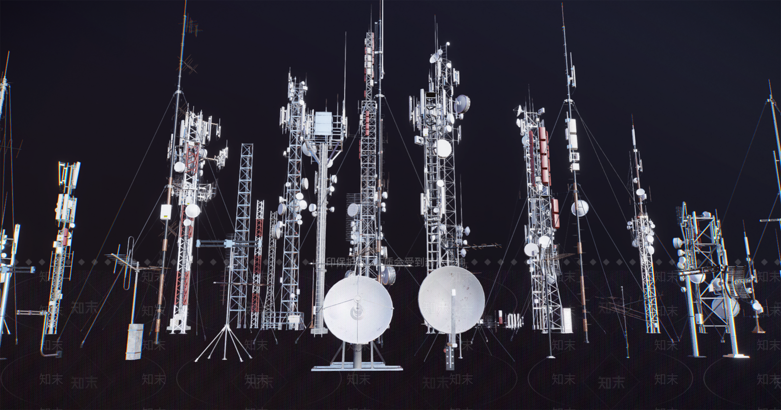 工业风电线塔3D模型下载【ID:1105493171】