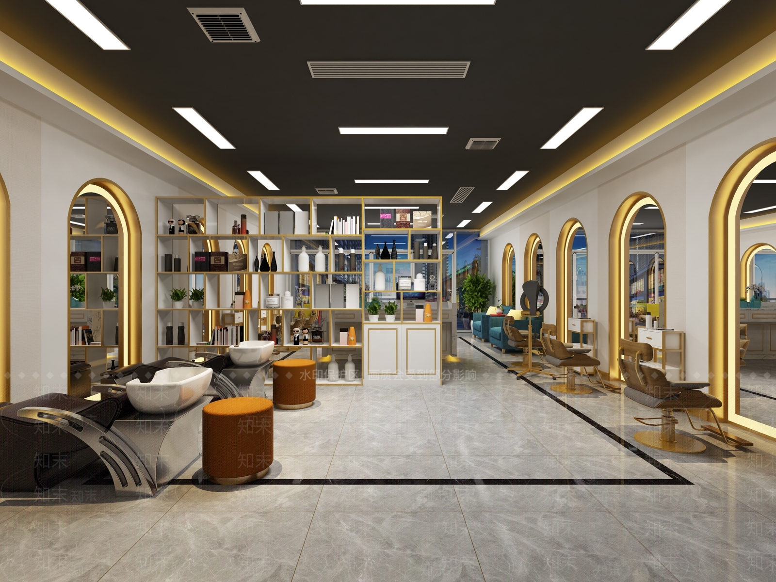 现代美发店3D模型下载【ID:1105494518】