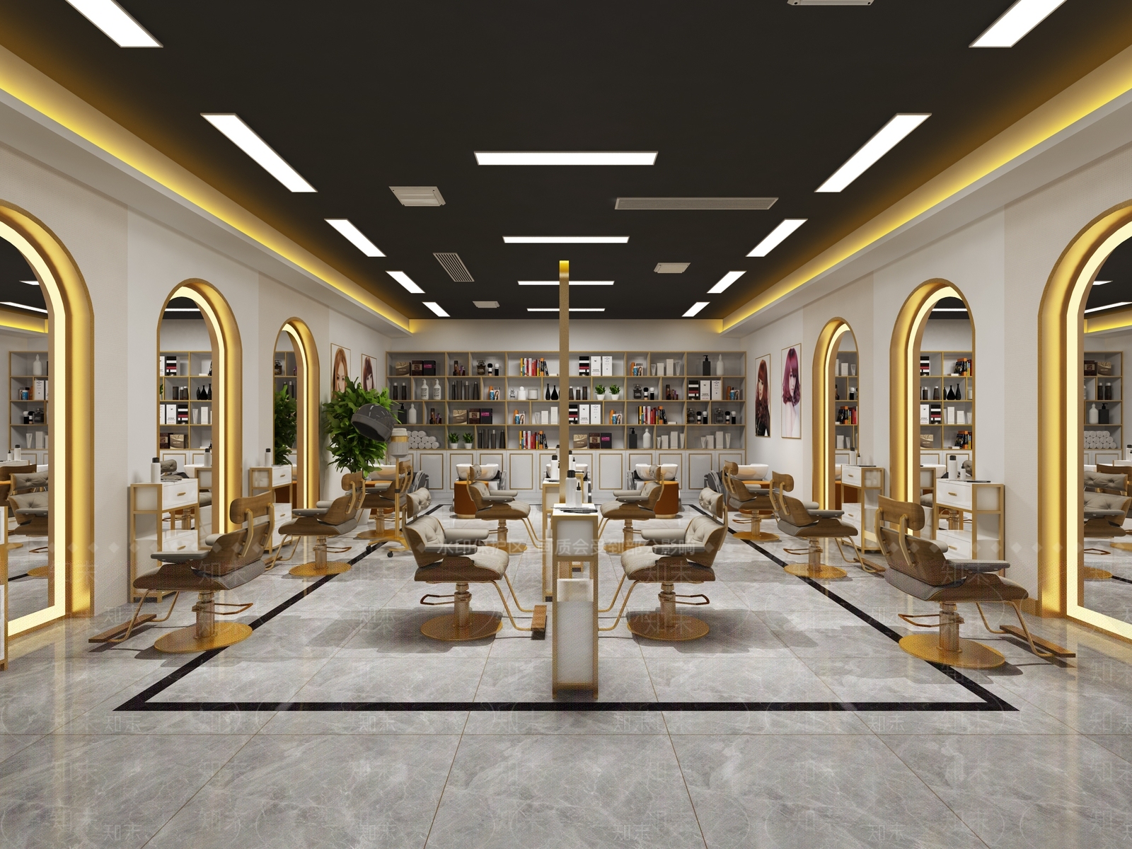 现代美发店3D模型下载【ID:1105494518】