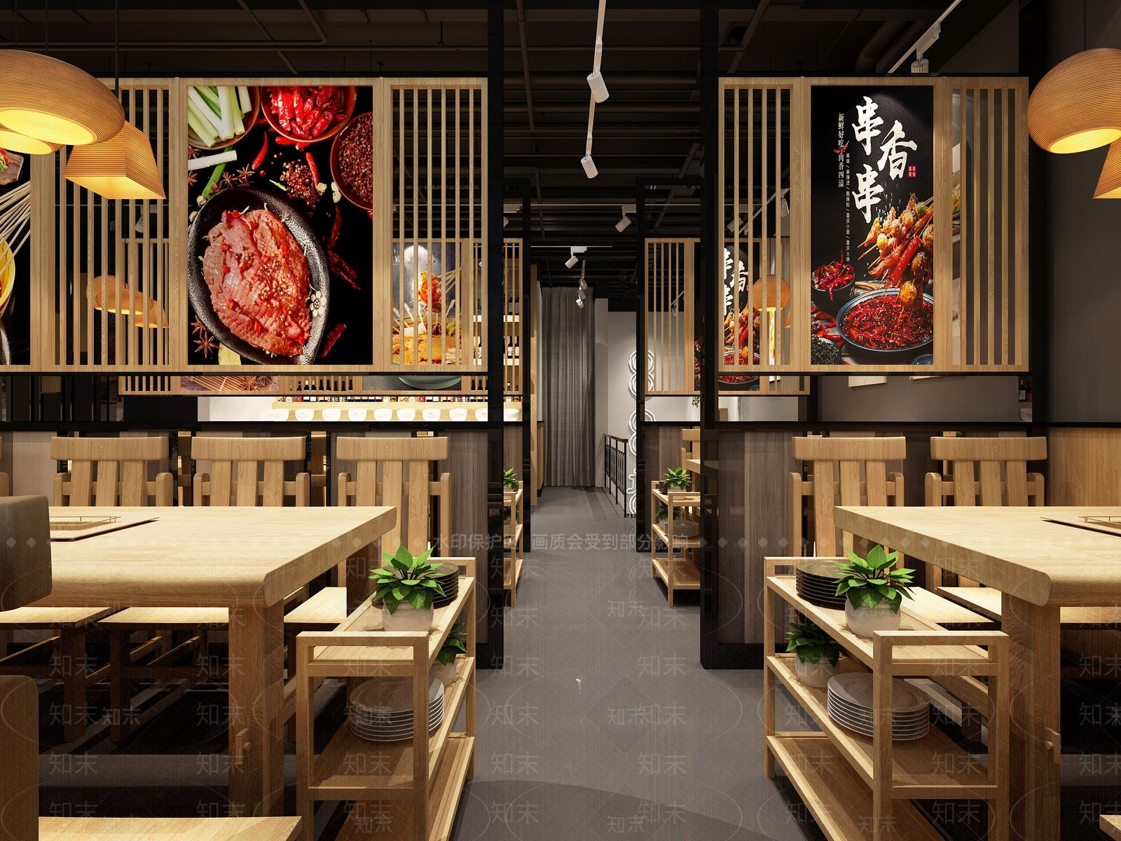 中式火锅店3D模型下载【ID:1105494677】