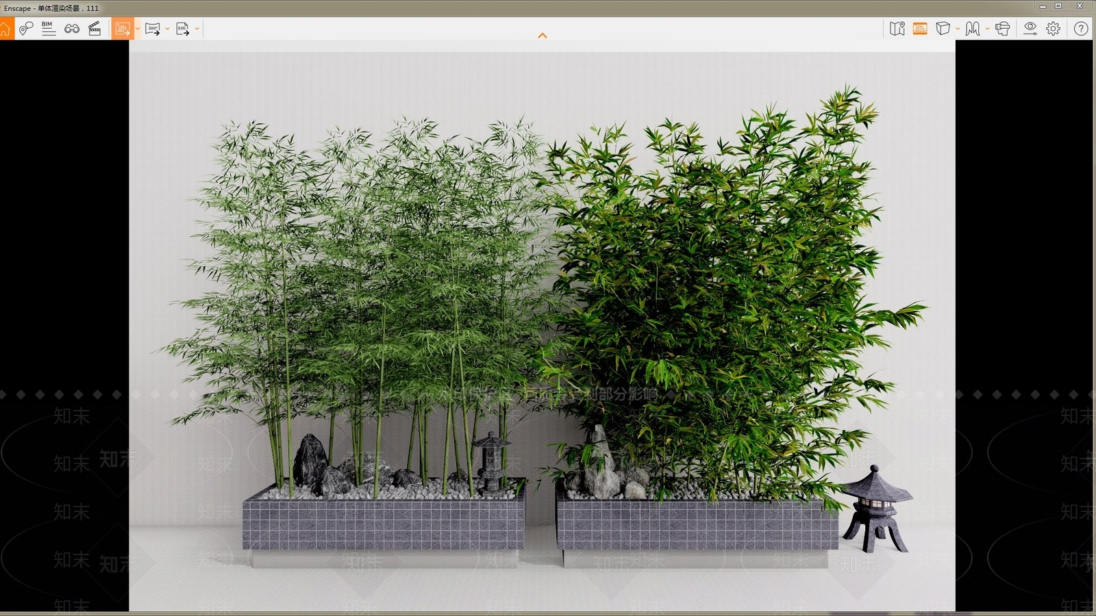 新中式竹子SU模型下载【ID:1105498367】