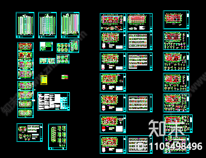 整套高层住宅CAD建筑结构图纸施工图下载【ID:1105498496】