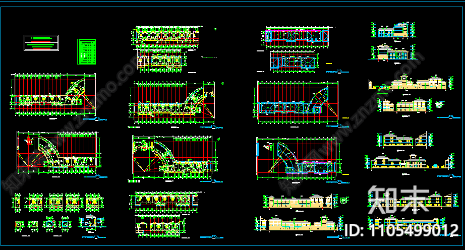 住宅区临街商铺建筑图cad图纸施工图下载【ID:1105499012】