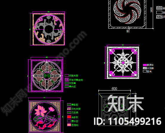 石材拼花CAD图施工图下载【ID:1105499216】