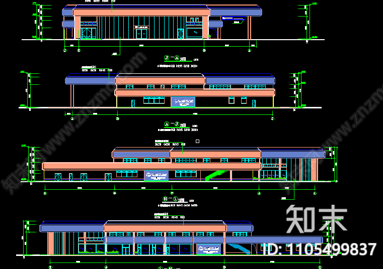 雷克萨斯4S店建筑图cad图纸施工图下载【ID:1105499837】