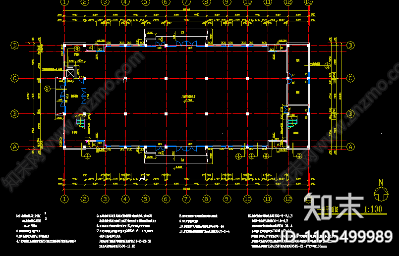 多层工业厂房设计施工图下载【ID:1105499989】