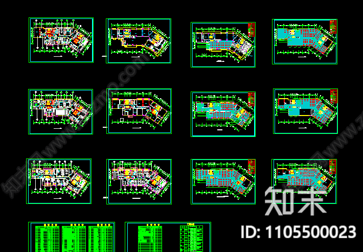 某公司综合楼室内装饰图CAD图纸施工图下载【ID:1105500023】