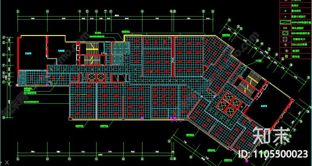 某公司综合楼室内装饰图CAD图纸施工图下载【ID:1105500023】